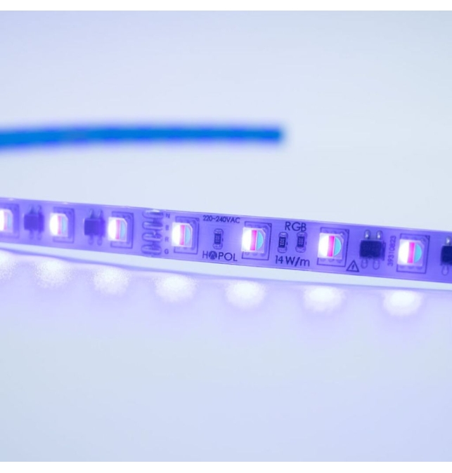 Tira led RGB 220V 14W 490Lm/m IP65 ancho 10mm corte 10cm