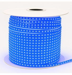 Bobina de tira led RGB 220V 14W 490Lm/m IP65 ancho 10mm corte 10cm 50M