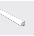 Perfil de aluminio esquina 2000x16.2x16.2mm con difusor para Tiras LED plata