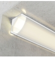 Perfil de aluminio esquina 2000x16x16mm con difusor para Tiras LED blanco