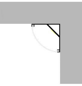 Perfil de aluminio esquina 2000x16x16mm con difusor para Tiras LED blanco