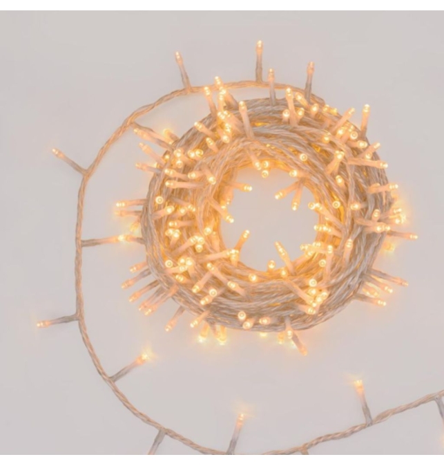 Guirnalda mini led con cable transparente 10M luz ámbar