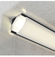 Perfil de aluminio esquina 2000x16x16mm con difusor blanco para Tiras LED negro