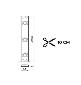 Rollo de Tira led 220V SMD ultrafina 6,5mm 12W/m 950Lm/m CRI80 IP65 corte 10cm 50M