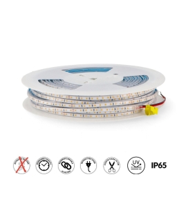 Rollo de Tira led 220V SMD ultrafina 6,5mm 12W/m 950Lm/m CRI80 IP65 corte 10cm 50M