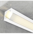 Perfil de aluminio esquina reforzado 2000x17.8x17.8mm con difusor para Tiras LED blanco