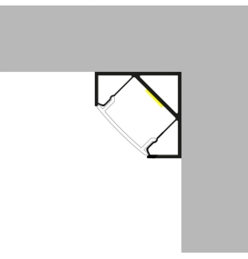 Perfil de aluminio esquina reforzado negro 2000x17,8x17,8mm con difusor negro para Tiras LED