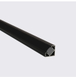 Perfil de aluminio esquina reforzado negro 2000x17,8x17,8mm con difusor negro para Tiras LED