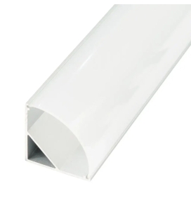 Perfil de aluminio esquina grande 2000x30x30mm con difusor para Tiras LED plata
