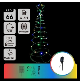 Árbol de navidad con luz integrada solar 1m RGB