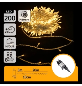 Guirnalda led con cable transparente 20M luz cálida