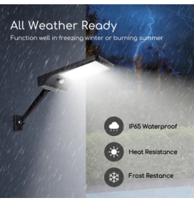 Aplique solar para pared con sensor de movimiento y mando CCT