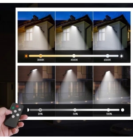 Aplique solar para pared con sensor de movimiento y mando CCT