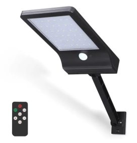 Aplique solar para pared con sensor de movimiento y mando CCT