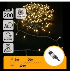 Guirnalda led a corriente con cable transparente 20M luz cálida