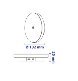 Aplique de pared led recargable superficie redondo 2W con cambio de tono de luz e intensidad