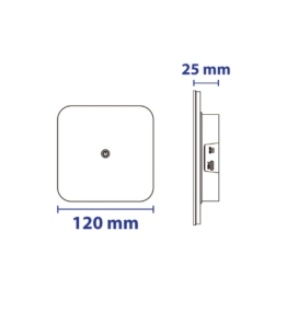 Aplique de pared led recargable superficie cuadrado 2W con cambio de tono de luz e intensidad negro