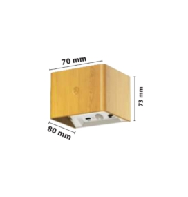 Aplique de pared recargable USB con sensor crepuscular y de movimiento CCT luz hacia arriba y hacia abajo madera