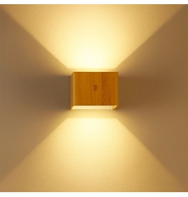 Aplique de pared recargable USB con sensor crepuscular y de movimiento CCT luz hacia arriba y hacia abajo madera