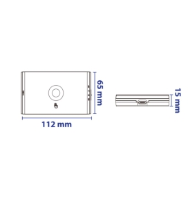 Aplique de pared recargable USB regulable en tono de luz CCT con sensor movimiento negro