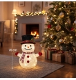 Muñeco de nieve plegable con 8 funciones de luz cálida 70cm
