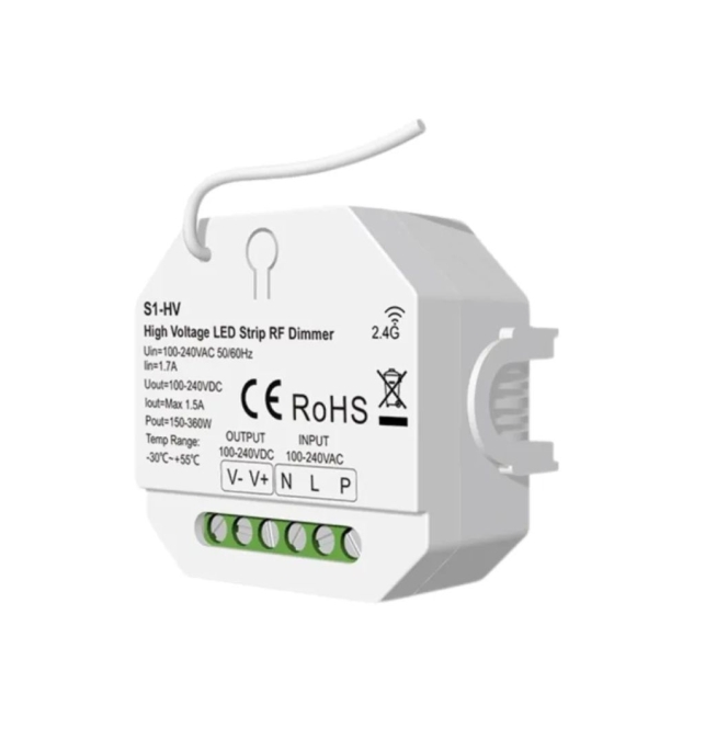 Regulador RF por pulsador 1 canal 1,5A 230V