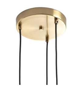 Lámpara de techo colgante con 3 tulipas de cristal cobre, verde y transparente