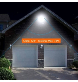 Foco proyector led 30W con sensor de movimiento y mando negro 4000K