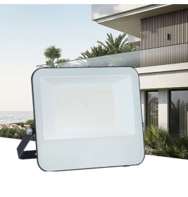 Foco proyector led 30W con sensor de movimiento y mando negro 4000K