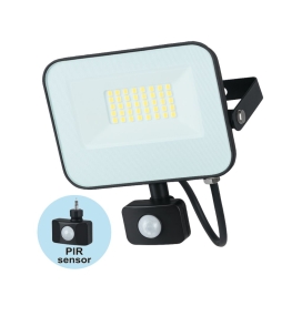 Foco proyector led 50W con sensor de movimiento y mando negro 4000K