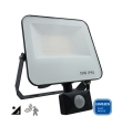 Foco proyector led 50W con sensor de movimiento y mando negro 4000K