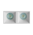 Aplique empotrable doble cuadrado blanco 158x77x40mm