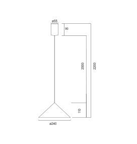 Lámpara colgante Mantra Cono 10W 3000K Regulable Triac cuero Ø24cm