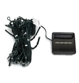 Cortina de guirnalda exterior solar navideña 1x1m 6500K