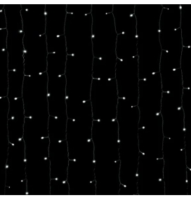 Cortina de guirnalda exterior solar navideña 1x1m 6500K