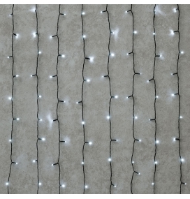 Cortina de guirnalda exterior solar navideña 1x1m 6500K