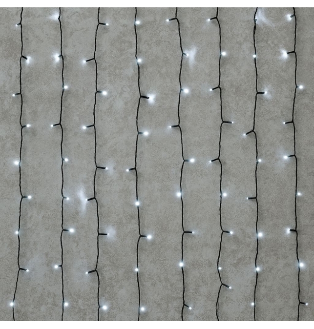 Cortina de guirnalda exterior solar navideña 1x1m 6500K