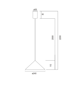 Lámpara colgante Mantra Cono 10W 3000K Regulable Triac cobre Ø24cm