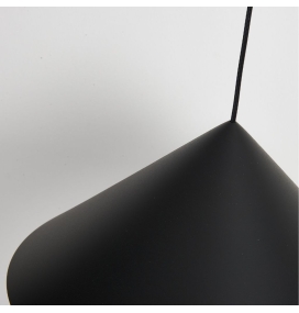 Lámpara colgante Mantra Cono 10W 3000K Regulable Triac negra Ø24cm