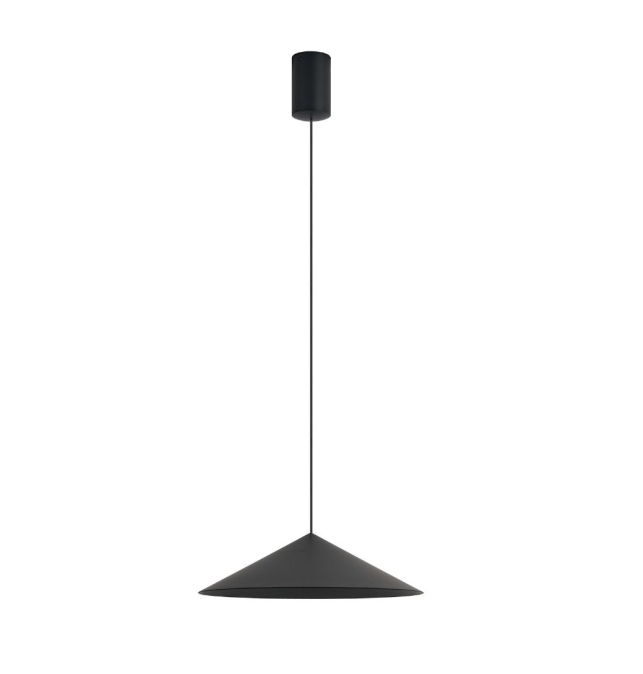 Lámpara colgante Mantra Cono 10W 3000K Regulable Triac negra Ø30cm