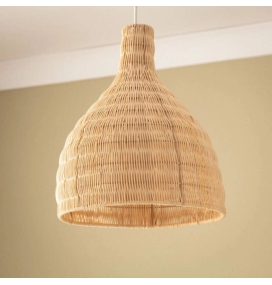 Lámpara colgante de ratán con cable blanco Gala Ø30cm