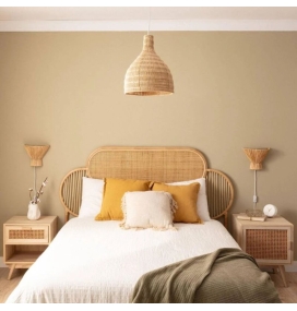 Lámpara colgante de ratán con cable blanco Gala Ø30cm