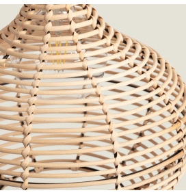 Lámpara colgante de ratán con cable negro Amara