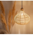 Lámpara colgante de ratán con cable negro Amara