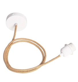 Lámpara de techo colgante de ratán y ramio con cable marrón Anahita