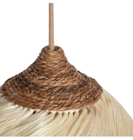 Lámpara de techo colgante de ratán y ramio con cable marrón Anahita