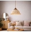 Lámpara de techo colgante de ratán y ramio con cable marrón Anahita