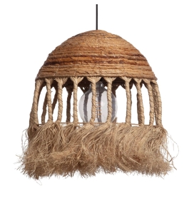 Lámpara de techo colgante de ratán y ramio Luma