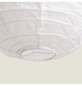 Lámpara colgante techo de tela redonda Liam S blanca