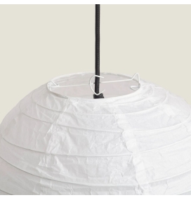 Lámpara colgante techo de tela redonda Liam M blanca